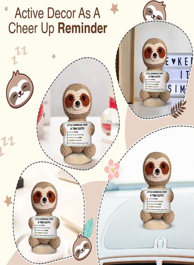 Gossby Positive Sloth Crochet - Little Reminders from A Tiny Sloth - Inspirational Gift Women - Emotional Support, Birthday, Encouragement, Thinking of You, Friend, Coworker, Boss - Image 4